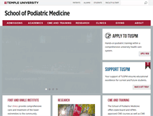 Tablet Screenshot of podiatry.temple.edu